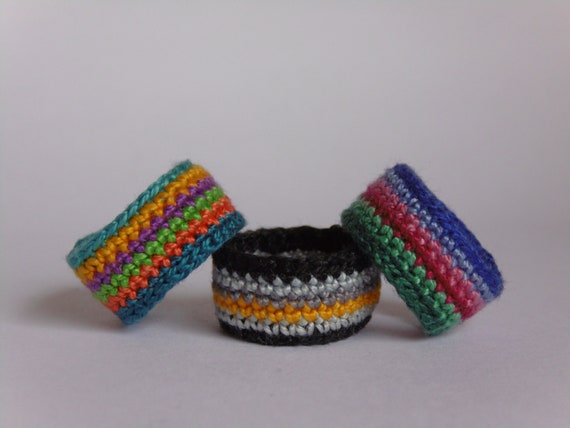 Crochet Rings, Finger Bands, Antiallergenic Rings, Textile Jewelry, Boho  Jewelry, Friendship Rings, Modern Crochet Bands, Minimalist Jewels 