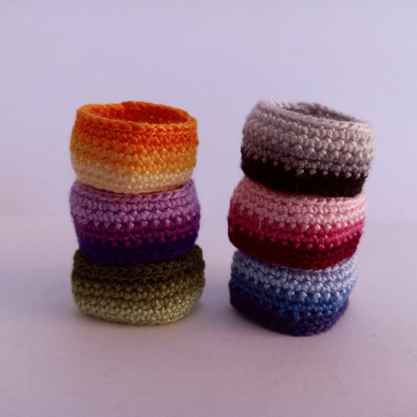 Crochet rings, Finger bands, Antiallergenic rings, Textile jewelry, Boho jewelry, Friendship rings, Modern crochet bands, Minimalist jewels