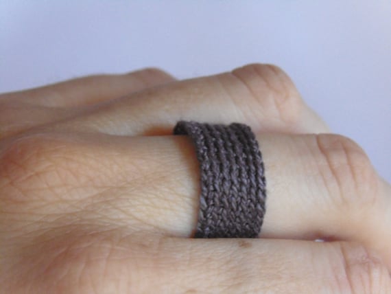 Modern Hippie Sterling Silver Crochet Ring