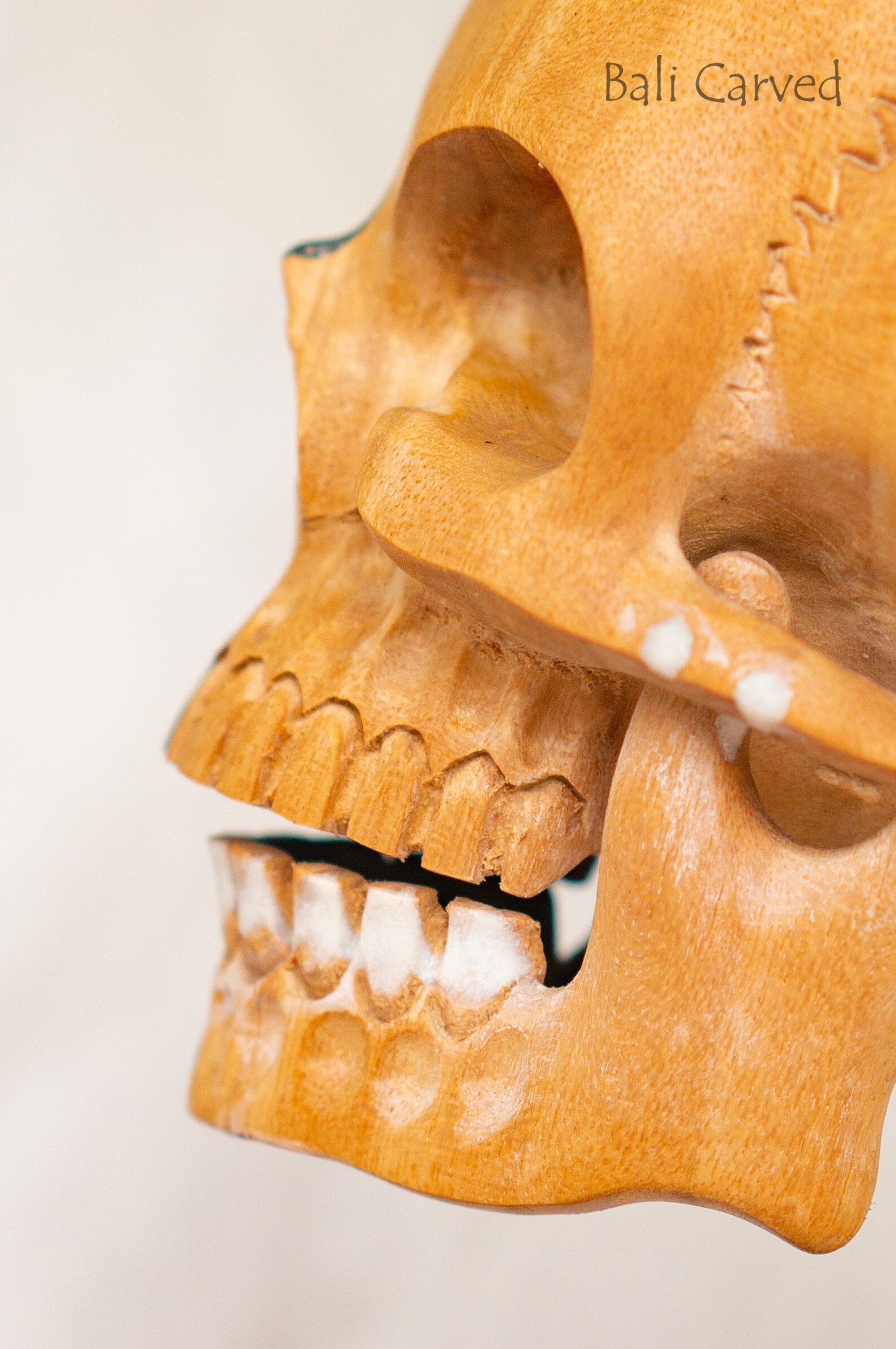 Carved human skull head of two exotic kinds of wood Wooden Etsy