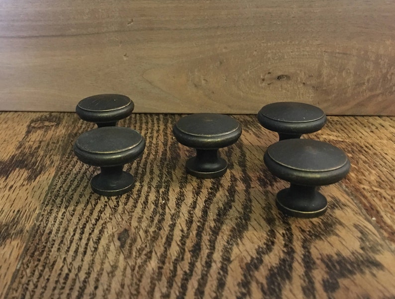 Drawer Knob Oil Rubbed Bronze Finish ca. 1 inch Pull Etsy