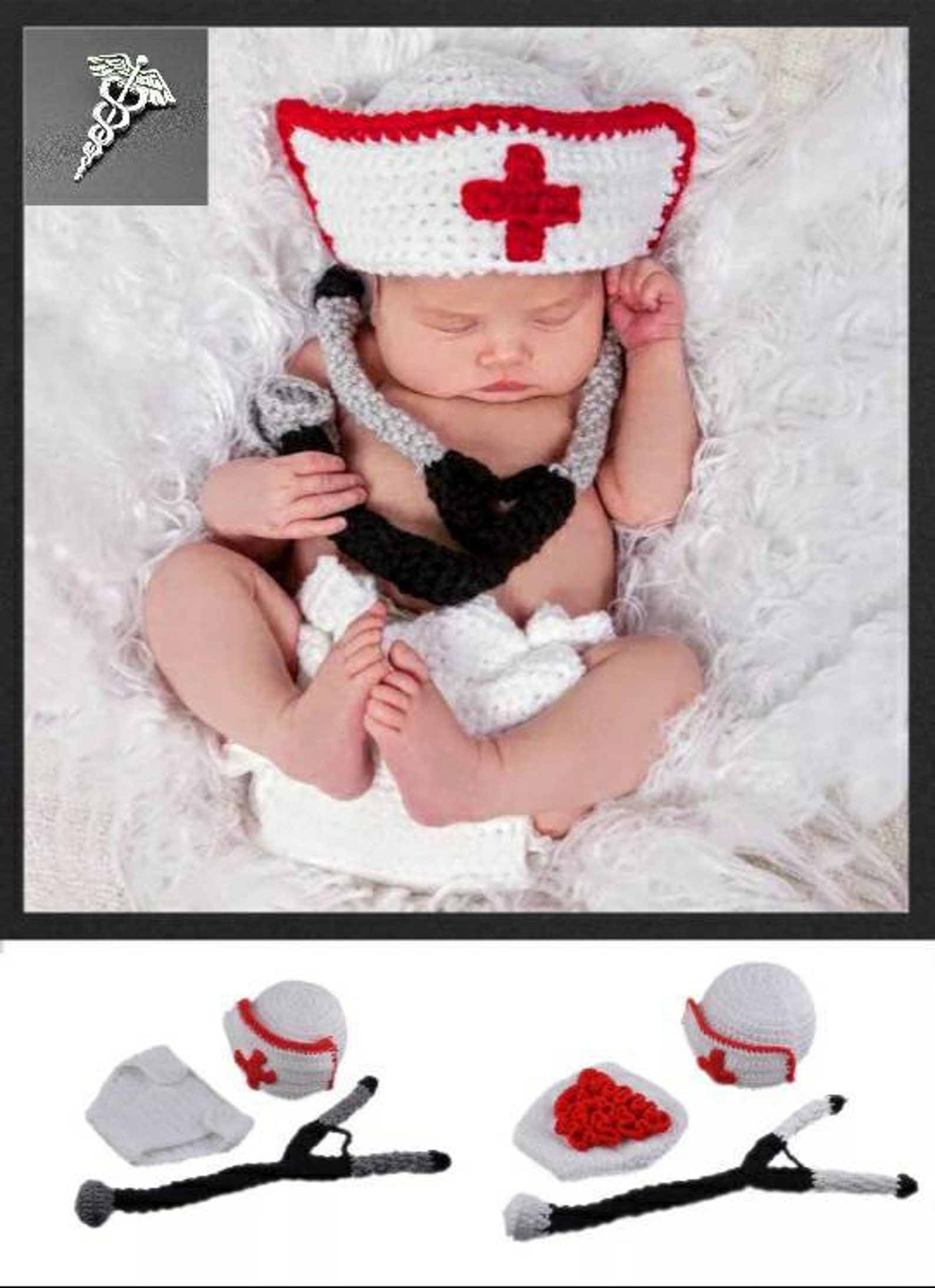 Nurse Baby Prop Outfit/boy Nurse Photo Prop Outfit/girl Nurse Baby Prop