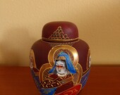 Satsuma Imari Moriage Lidded Hand Painted Vase