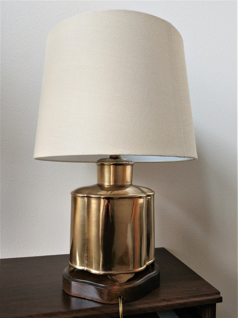 Frederick Cooper Quatrefoil Shaped Lamp Vintage Brass Rewired Three-way Socket