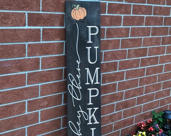 WELCOME SIGN - Hey there Pumpkin, Colorful porch sign, Porch sign with pumpkins, front door welcome sign, porch leaner, porch decor