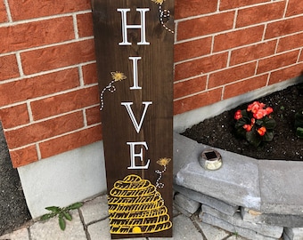 WELCOME to our Hive Sign for front door, Welcome to our Home, Front Door Decor, Colorful welcome sign, welcome sign porch