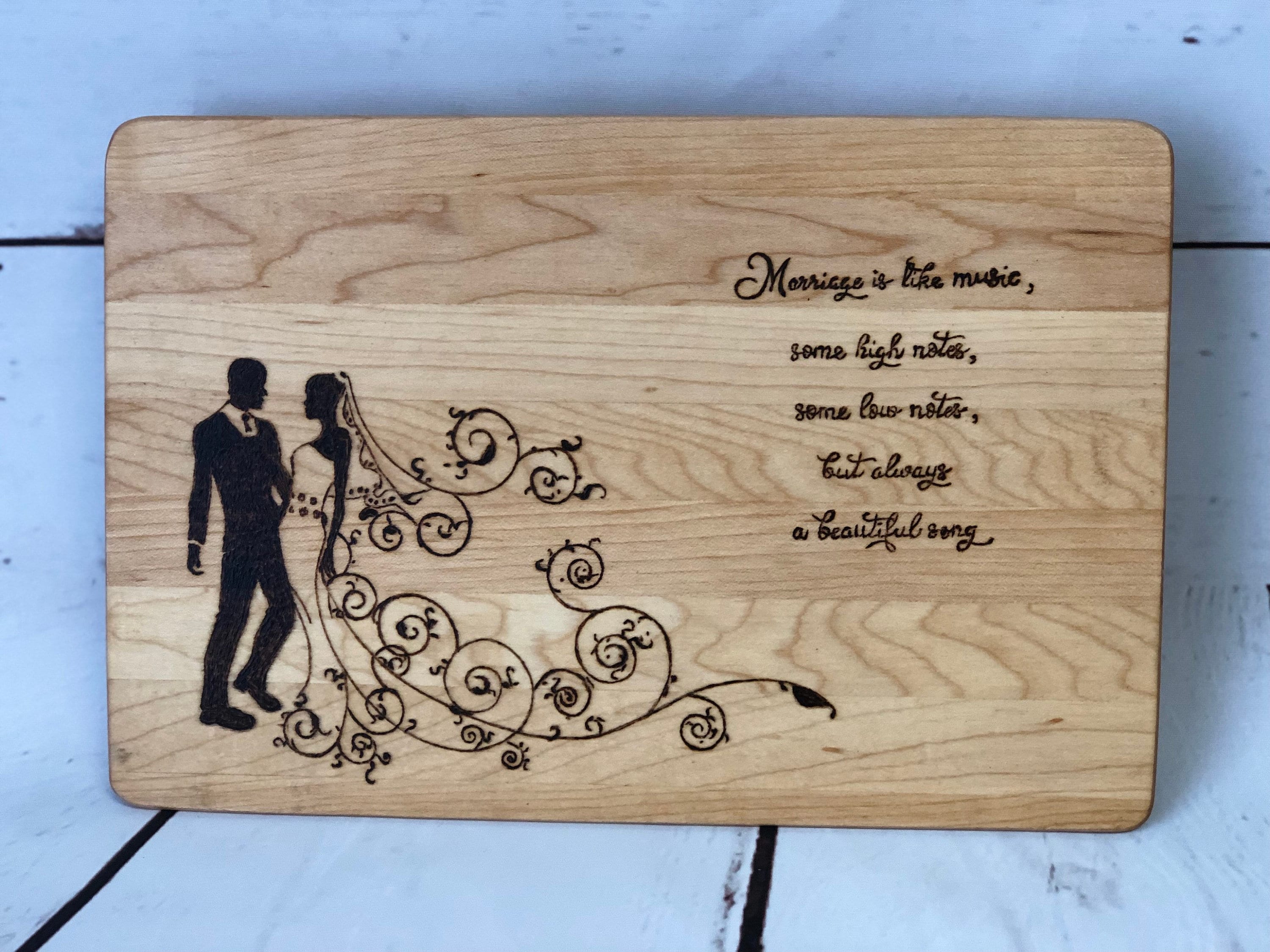 Cutting Board Wedding Gift Wood Burned Cutting Board Maple Etsy Canada