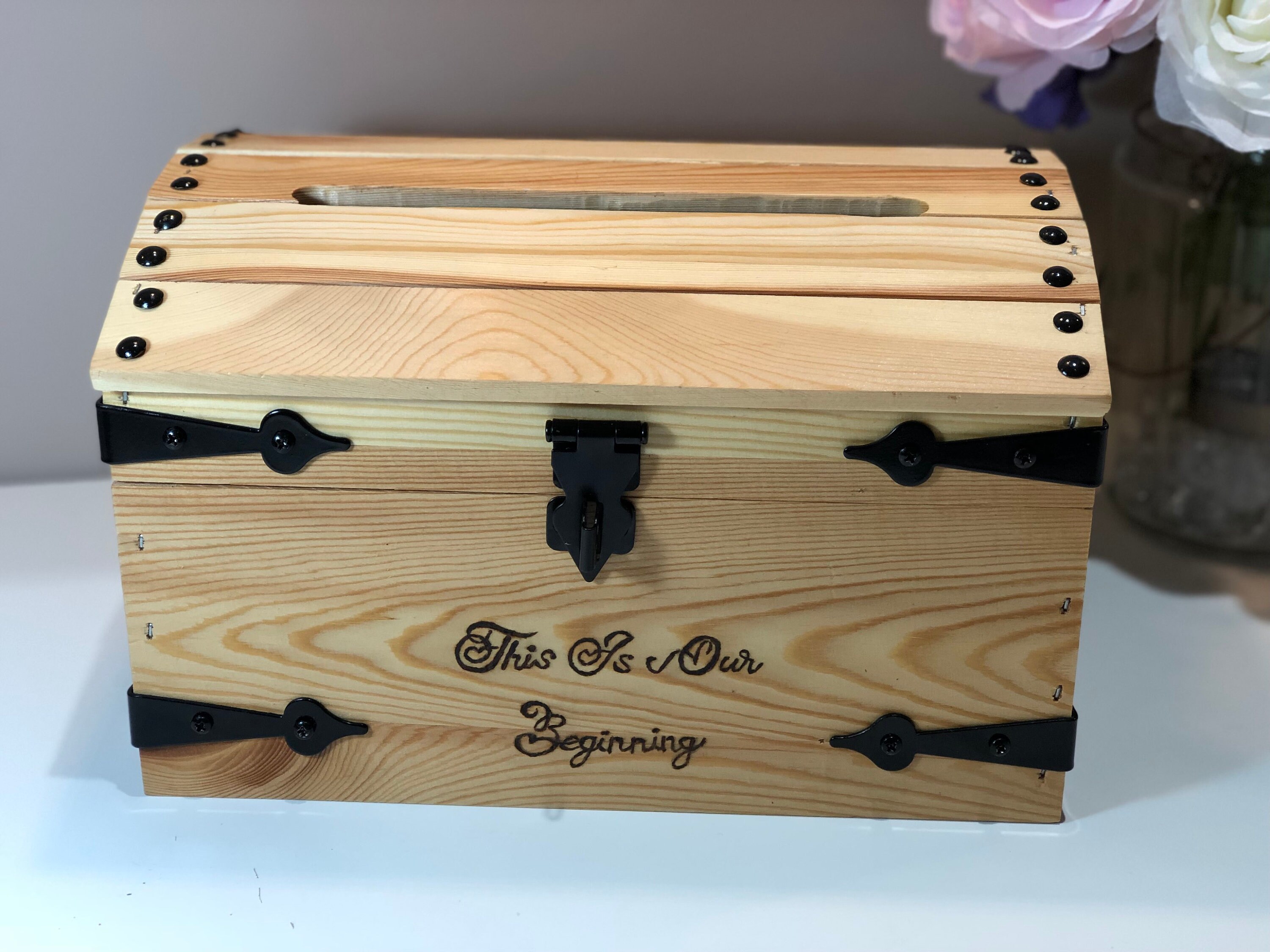 Wedding Card Box Optional Lockable Upgrade Wood Card Box with slot