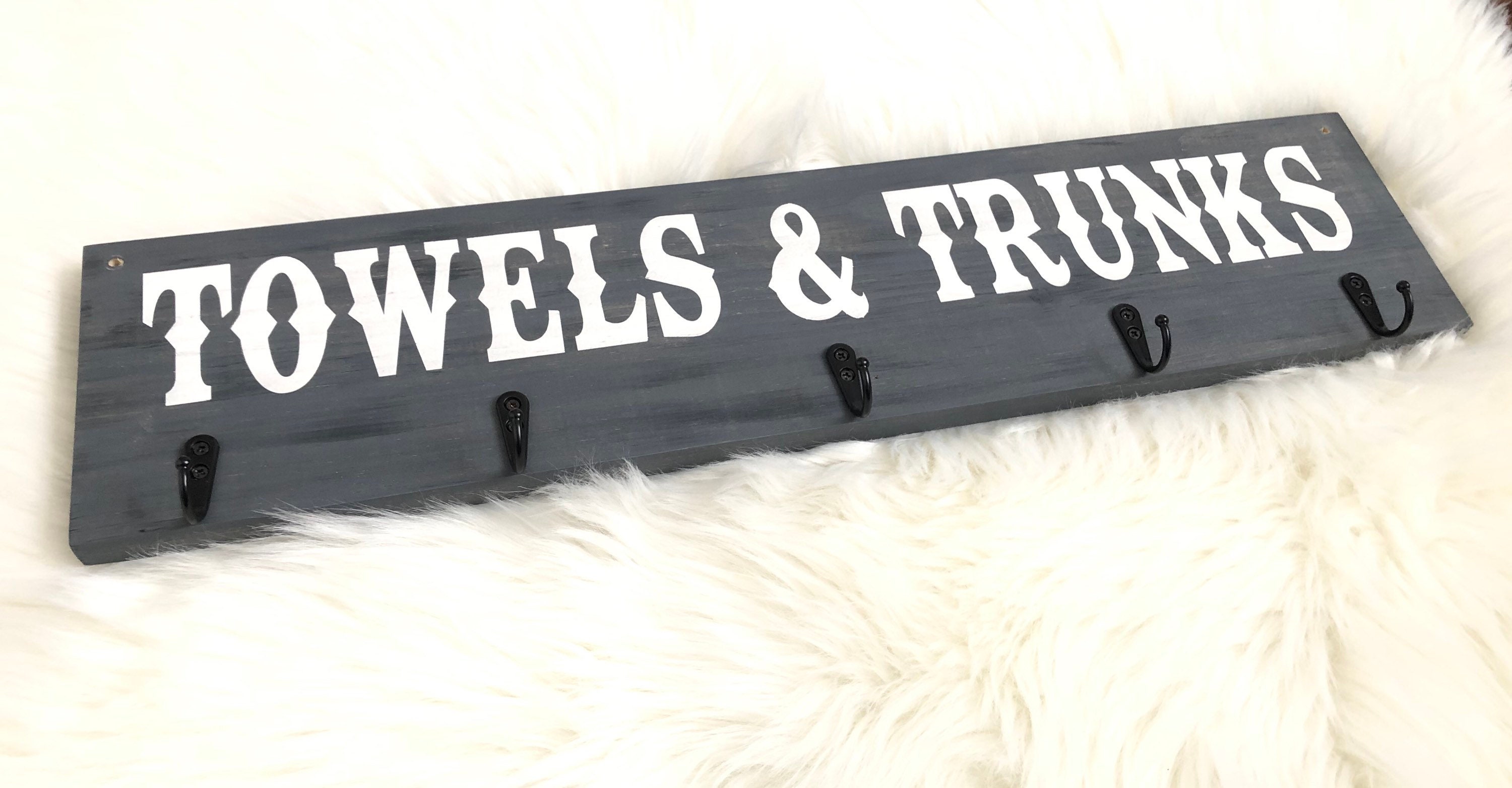 Swimsuit and Towel Rack Pool Towel Rack Towels and Trunks Etsy