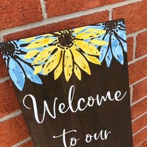 WELCOME SIGN for front door, welcome to our Home, Front Door Decor, Colorful welcome sign, Porch Decor image 5