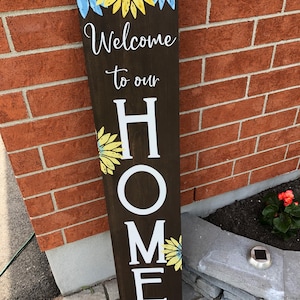 WELCOME SIGN for front door, welcome to our Home, Front Door Decor, Colorful welcome sign, Porch Decor image 2