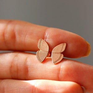 Schmetterlingsflügel Ohrringe, Silber Halbflügel Schmetterling Ohrstecker, Schmetterling Ohrstecker, Doppelflügel Ohrringe, Schmetterling Ohrringe, Geschenk