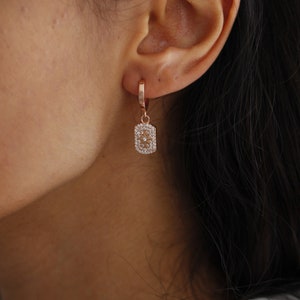 Silver North Star Earring, Pole Star Hoop Earrings, North Star Hoop Earring, Hoops Earring, Minimalist Earring. image 2