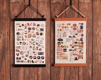 Enamel Pin Display Banner: Handcrafted Cotton Canvas & Birch Wood