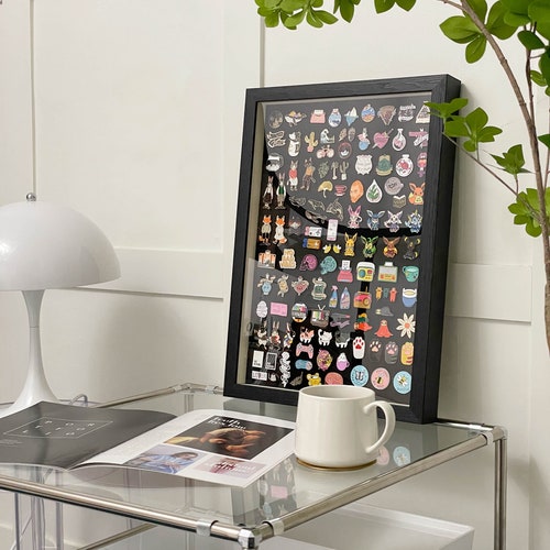 Table Top Pin Board Enamel Pin Badge Display Frame Enamel Etsy