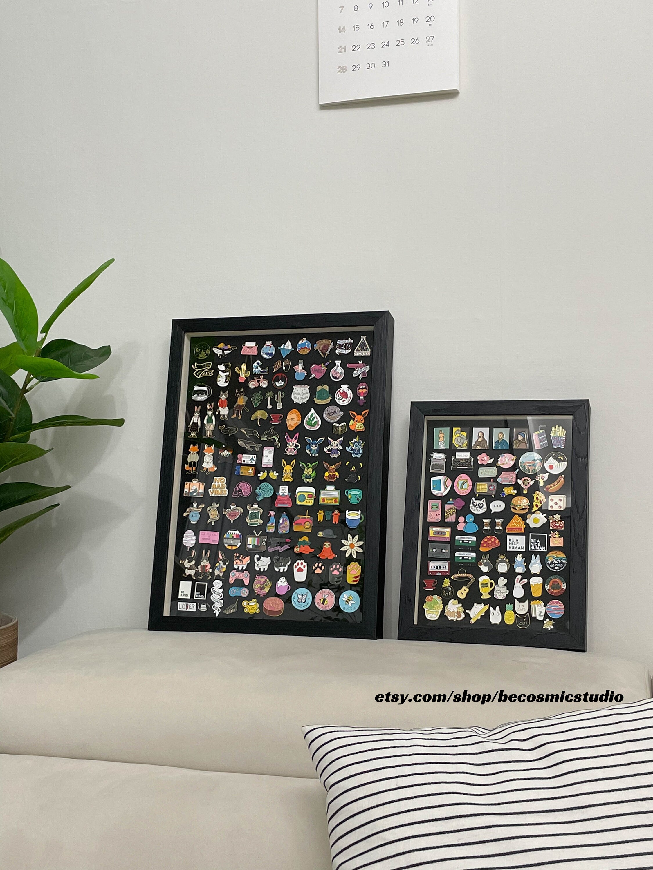 Large Acrylic Enamel Pin Display Frame – Dustproof Wall Case for Pin ...