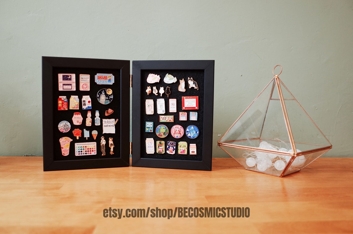 Table Top Pin Board Pin Badge Display Frame Pin Display Etsy