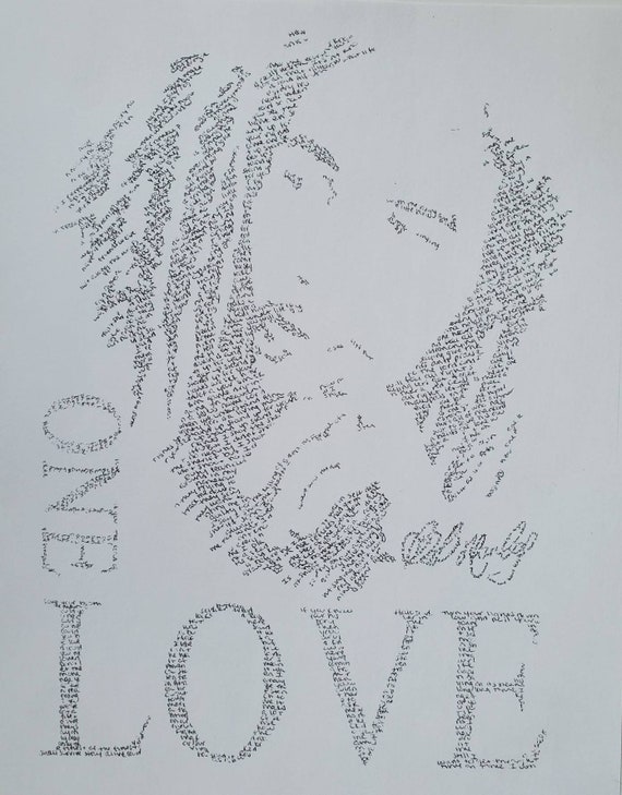 Bob Marley Lyrics Art - Etsy