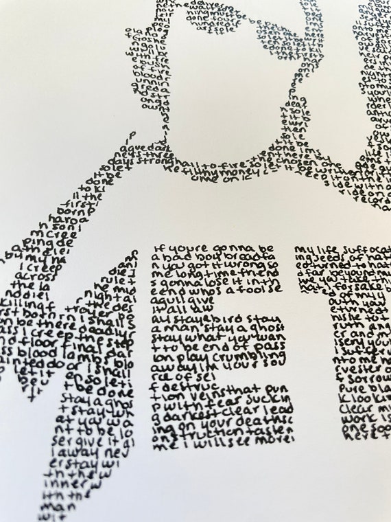 Metallica Lyrics Art - Etsy