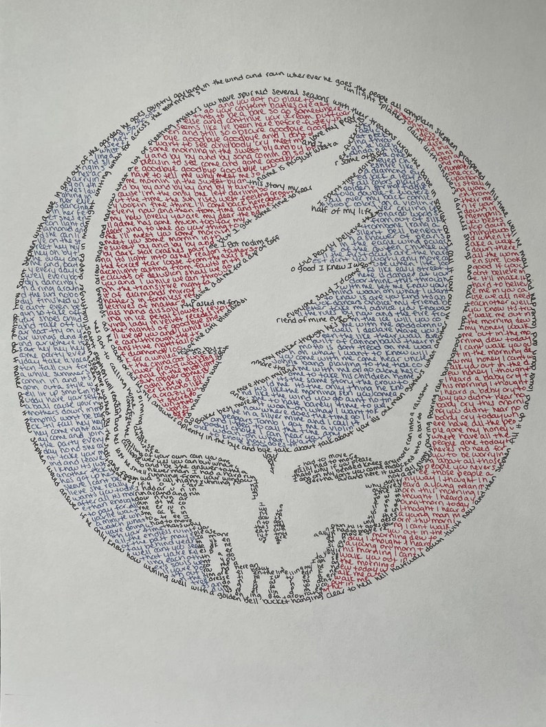 Grateful Dead Lyrics Art Etsy