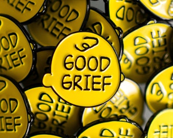 Charlie Brown Quote, Good Grief Enamel Pin