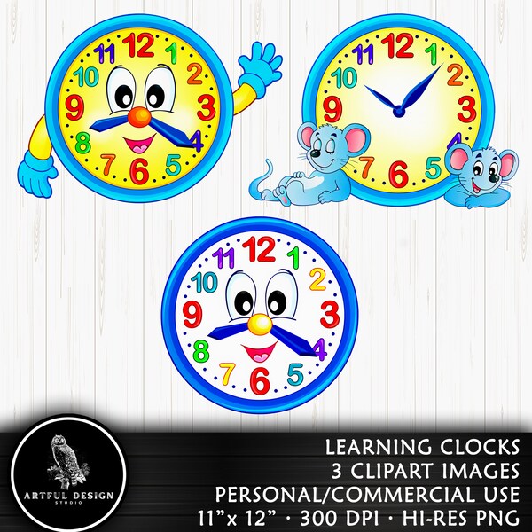 Cute Clock PNG, Learning Clock Clipart, Clock Clip Art, Clock Sublimation, Clock Face PNG, Clock Image, Clock Graphic