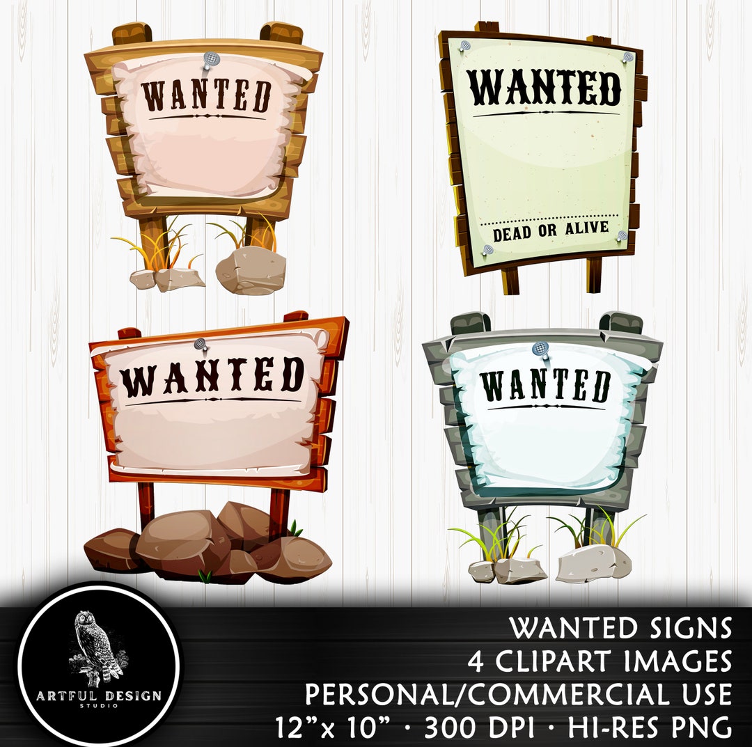 Wanted Sign PNG Wanted Sign Clipart Wanted Dead Or Alive Sign Clip 