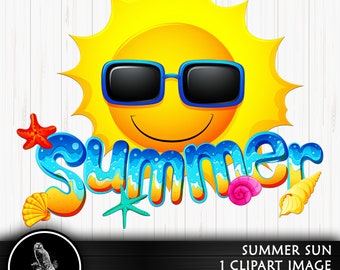 Summer PNG, Summer Clipart, Sun Clipart, Summer Sublimation, Summer Image, Summer Sun PNG, Summer Graphic, Sun with Glasses, Sun with Shades