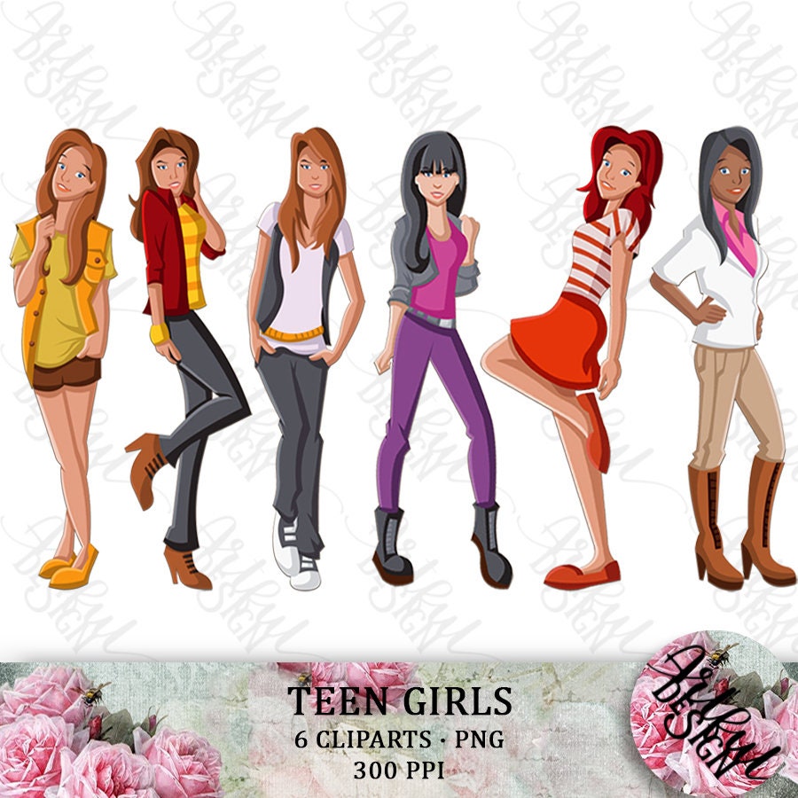 Girl Clipart Teen Girl Clipart Clipart Girl Girl PNG Teen Etsy