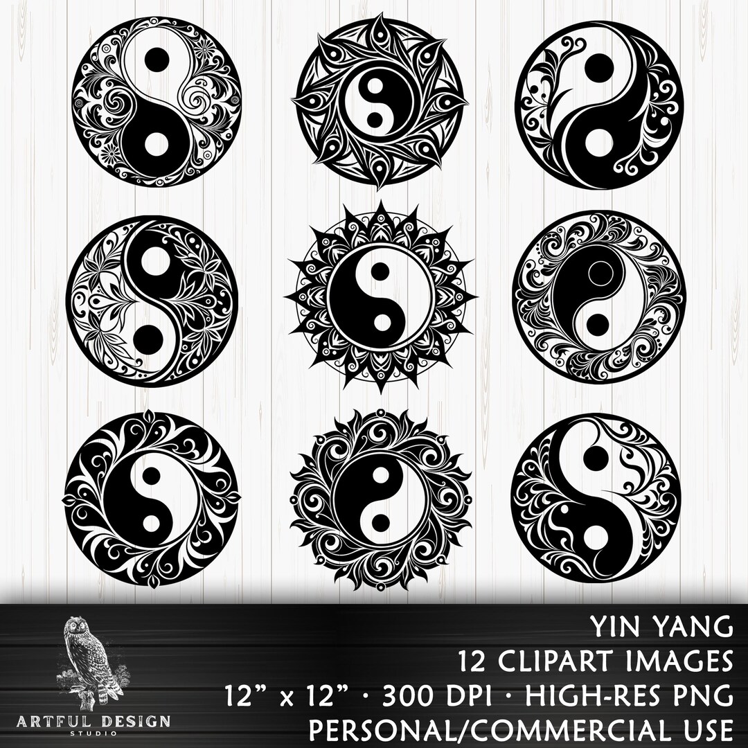 Yin Yang PNG, Yin Yang Clipart Digital Download, Yin Yang Symbol, Yin ...