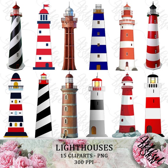 Leuchtturm Clipart Licht Haus Clipart Leuchtturm Clipart Etsy