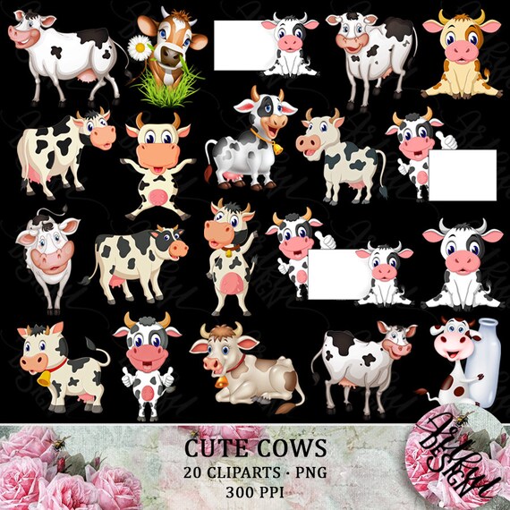 Cow Clipart Cow Clip Art Clipart Cow Clip Art Cow Cow Png Etsy