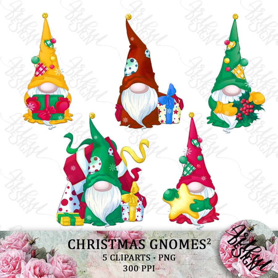 Christmas Gnome Clipart Christmas Gnome Gnome Clipart | Etsy