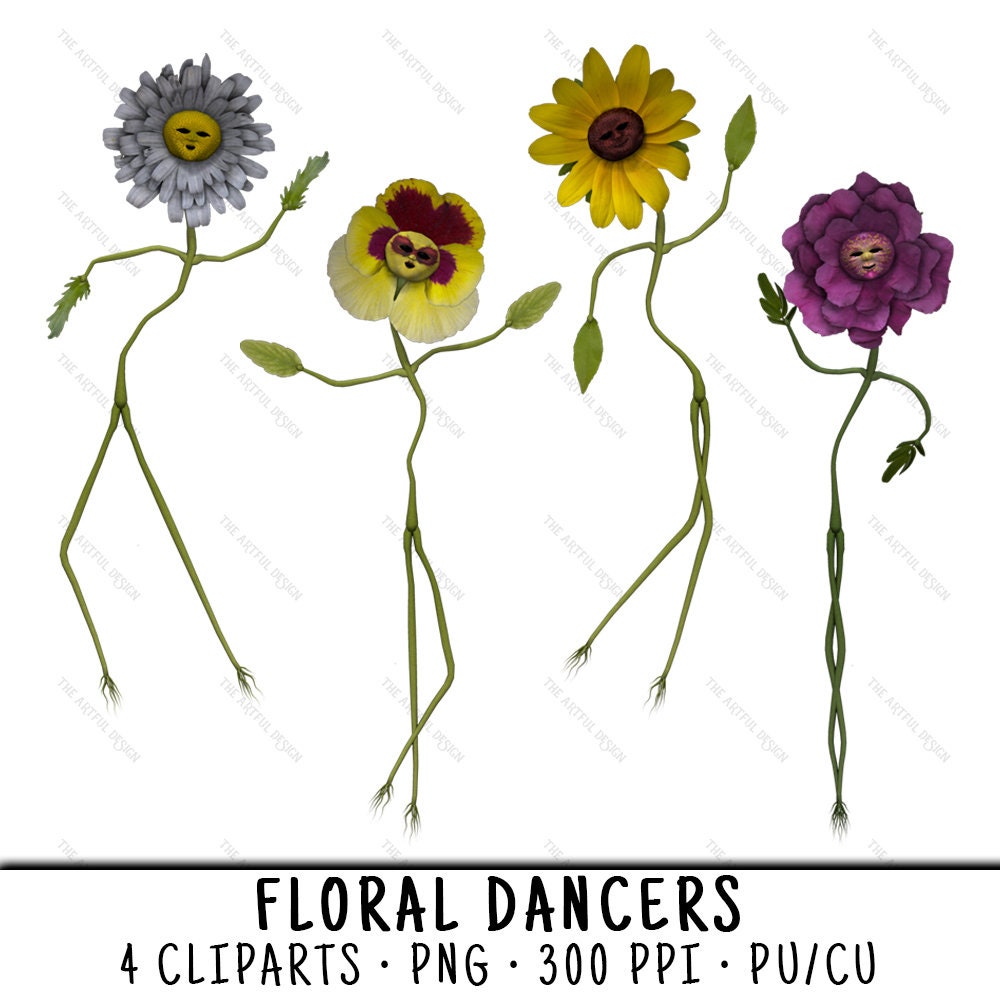 Tanzende Blume Clipart Blumen Clipart Blumen Clipart