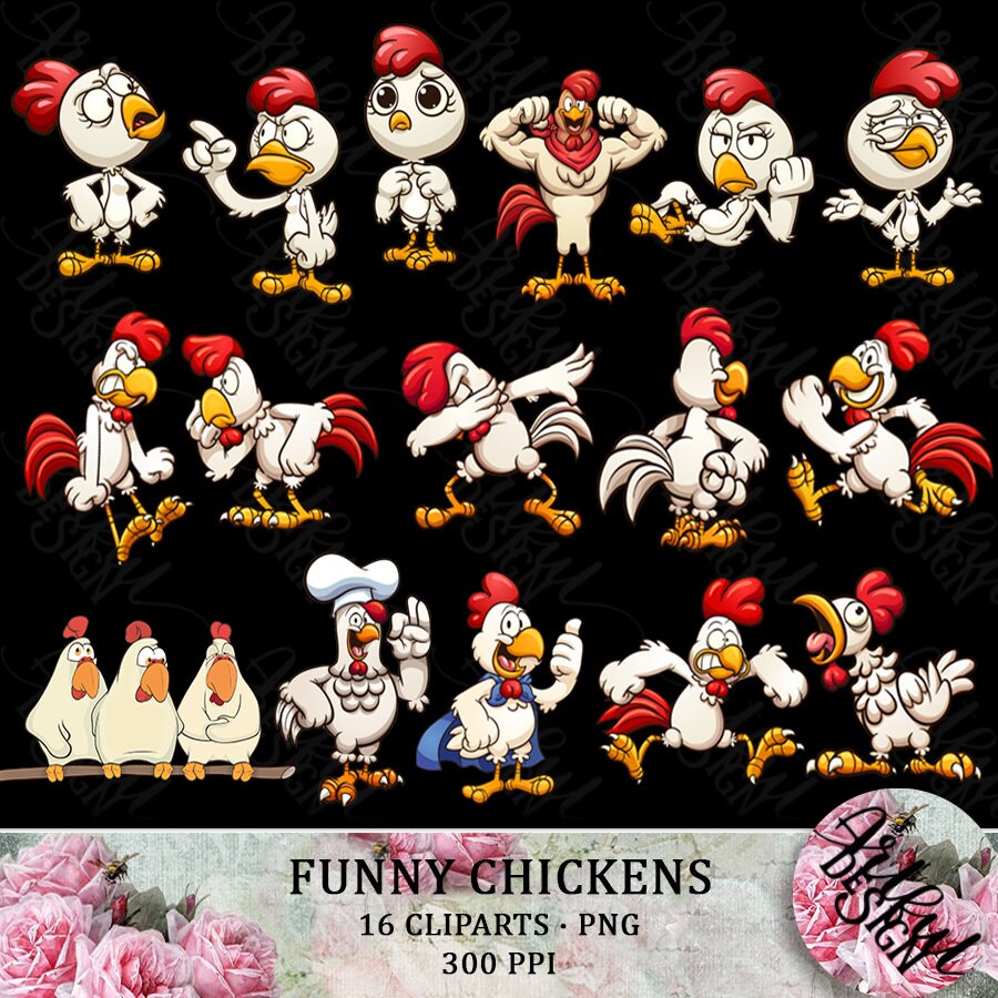 Funny Chicken PNG Chicken Clipart PNG Funny Chicken Chicken | Etsy