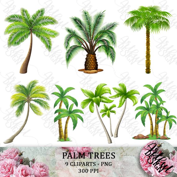 Palm Tree Clipart Tree Clipart Palm Tree Clip Art Tree Clip Etsy