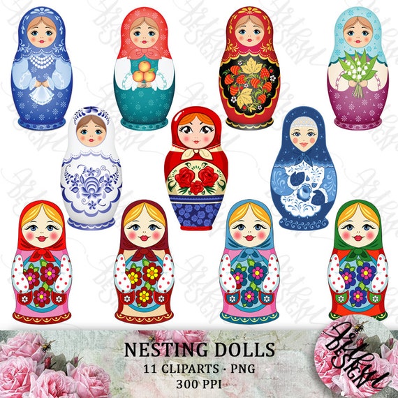 Nesting Dolls Nesting Doll Clipart Doll Clipart Matryoshka Etsy