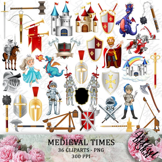 Medieval Clipart Knight Clipart Knight Png Dragon Clip Art Etsy