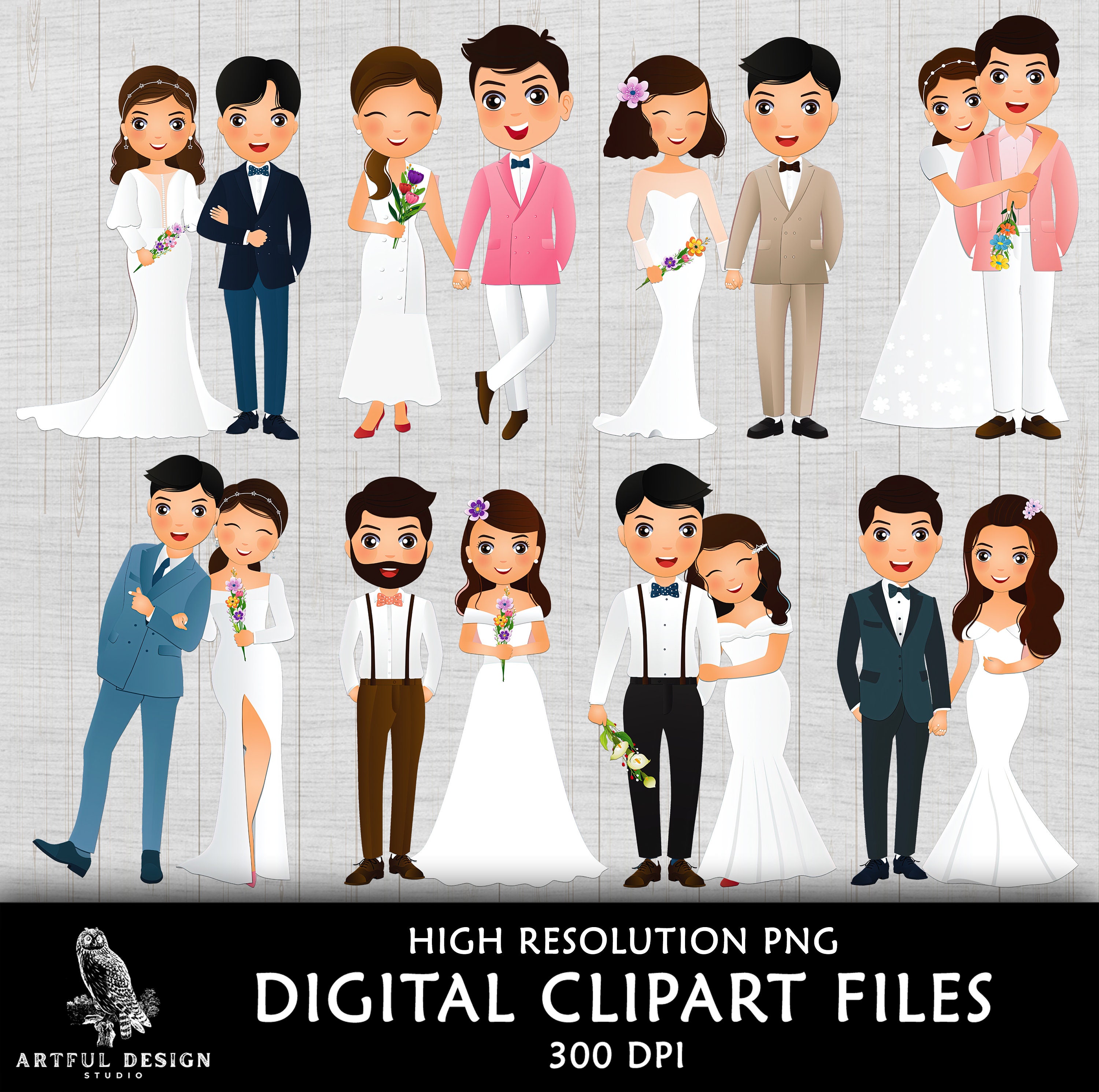 Wedding Couple PNG Wedding Couple Clipart Wedding Clipart - Etsy
