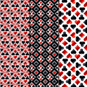 Casino Digital Paper, Casino Scrapbook Paper, Casino Paper, Playing Card Pattern, Casino Print, Casino Pattern