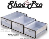 ShoePro MEDIUM - Stackable Shoe box front drop lids