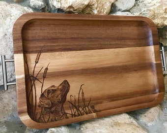 Custom wood burned trays