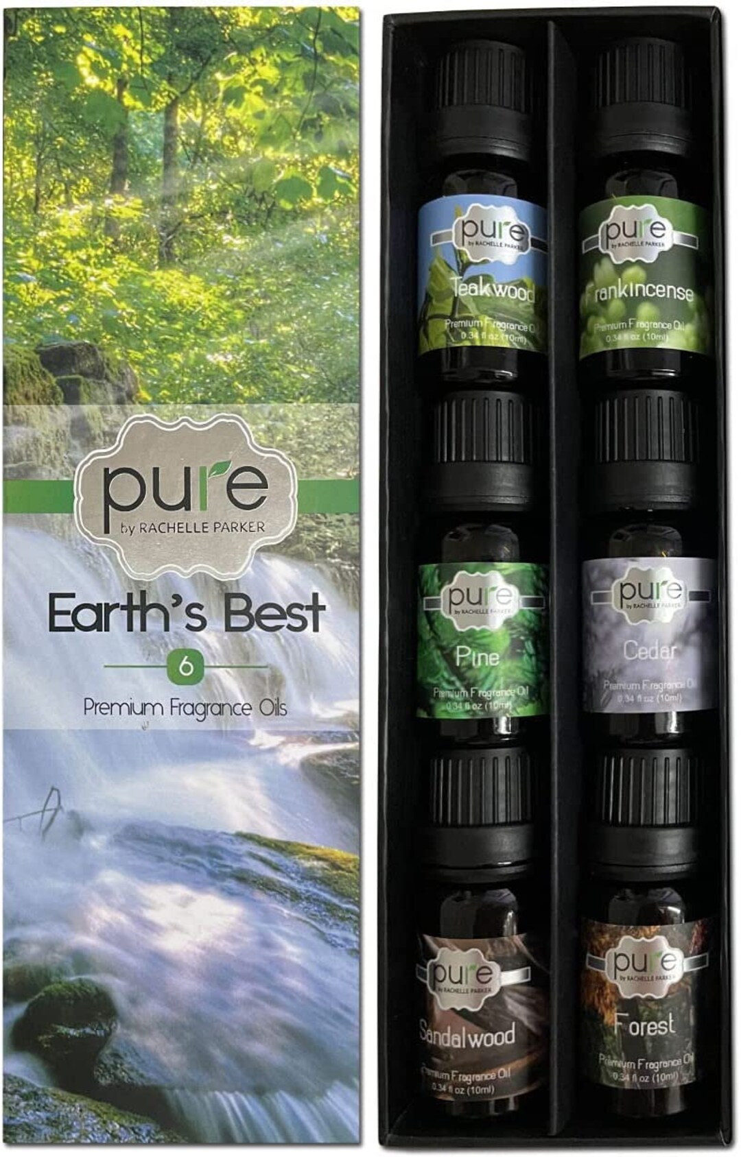 Pure Parker Earth Fragrance Oils by Pure - Set of 6 Premium Grade Scented  Oils - Frankincense, Teakwood, Pine, Cedar, Sandalwood, Forest 10 ml each