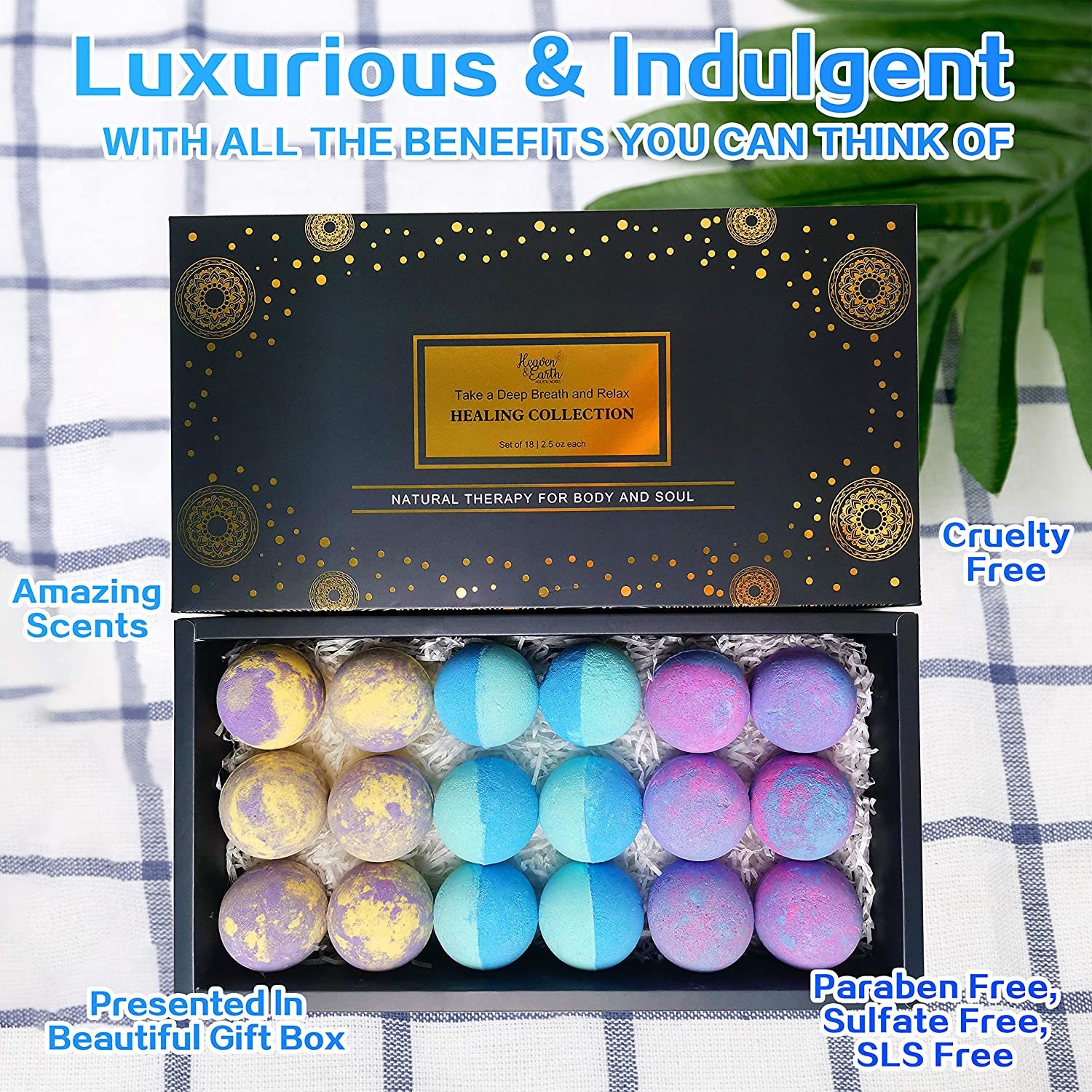 Healing Essential Oil Bath Bombs Gift Box With 18 Full Size Etsy