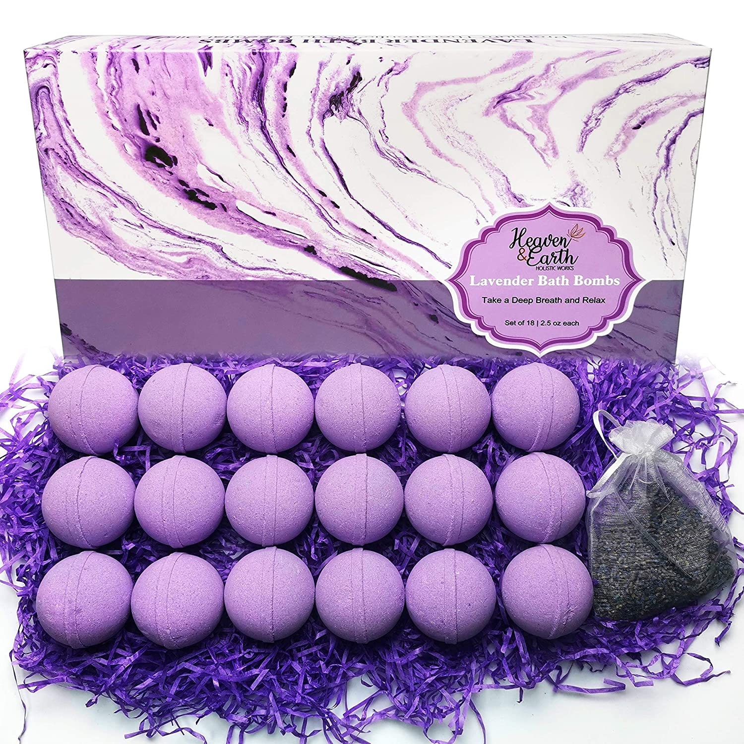 18 Lavender Bath Bombs Bulk with Essential Oils. Relaxing Bath Etsy