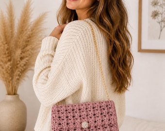 Bolso de mujer elegante o informal / PDF / Patrón de ganchillo para descarga instantánea e imprimible