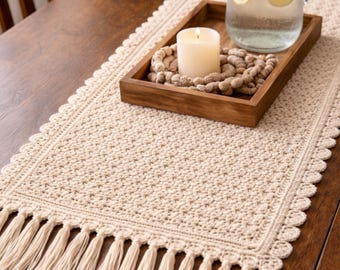 Patrón de mantel individual/camino de mesa de ganchillo / Decoración de mesa estilo granja bohemia (PDF)