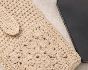 Patrón completo de bolso bandolera para celular a crochet. Descarga instantánea en PDF.