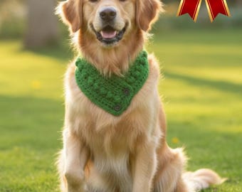 Patrón de capucha de crochet para perro: bufanda acogedora para mascotas, talla ajustable, bandana para perro, descarga instantánea en PDF