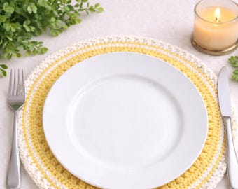Patrón de ganchillo para mantel individual estilo bohemio – Decoración de mesa de estilo rústico moderno. Descarga instantánea en PDF.
